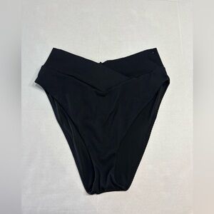 AERIE high cut crossover cheeky ribbed material black XL used